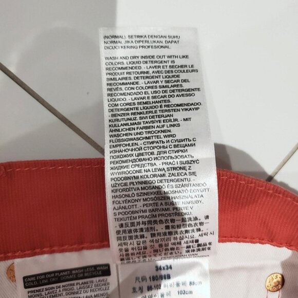 LEVI'S 513 Special Edition Salmon Red Denim Jeans - Picture 12 of 16